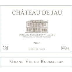 Offres 😉 Château de Jau Grand Vin, 2020 - Côtes-du-Roussillon-Villages AOP - Rouge - 75 cl 🌟 -Boissons Soldes 2024 3119460003630 3