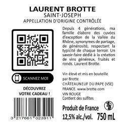 Offres ⭐ Laurent Brotte, 2021 - Saint-Joseph AOP - Rouge - 75 cl 😍 -Boissons Soldes 2024 3217661023911 2