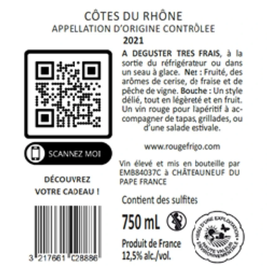 Laurent Brotte Rouge Frigo, 2021 - Côtes du Rhône AOP - Rouge - 75 cl Les meilleures critiques de ⭐ Laurent Brotte Rouge Frigo, 2021 - Côtes du Rhône AOP - Rouge - 75 cl 🥰 -Boissons Soldes 2024 3217661028886 2