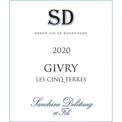Vente flash 😀 Sandrine Deletang & Fils Les Cinq Terres, 2020 - Givry AOP - Rouge - 75 cl 😉 -Boissons Soldes 2024 3219850059121 3