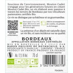 Meilleur prix 🔥 Mouton Cadet BIO, 2021 - Bordeaux AOP - Rouge - 75 cl 👏 -Boissons Soldes 2024 3262156083758 2