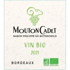 Meilleur prix 🔥 Mouton Cadet BIO, 2021 - Bordeaux AOP - Rouge - 75 cl 👏 -Boissons Soldes 2024 3262156083758 3