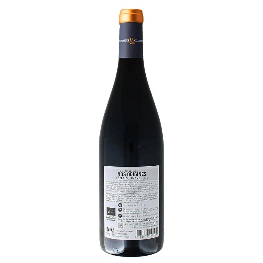 Nos origines, 2020 - Côtes du Rhône AOP - Rouge - 75 cl Promo 🎉 Nos origines, 2020 - Côtes du Rhône AOP - Rouge - 75 cl 🤩 -Boissons Soldes 2024 3263810147519 2