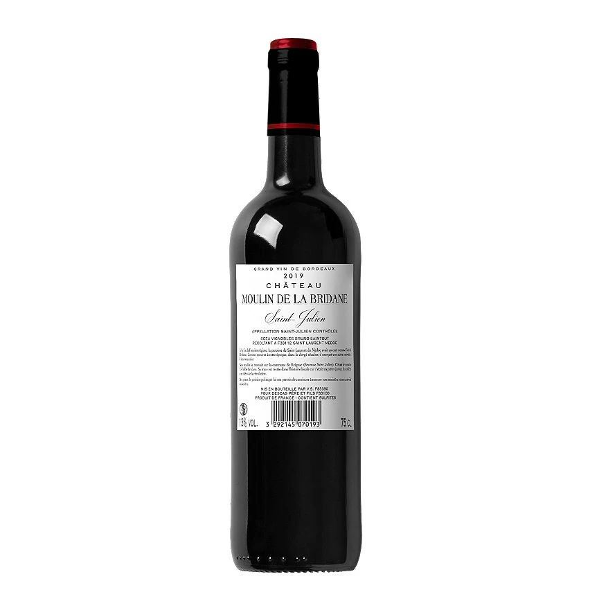 Château Moulin de la Bridane, 2019 - Saint-Julien AOC - Rouge - 75 cl Tout neuf 😀 Château Moulin de la Bridane, 2019 - Saint-Julien AOC - Rouge - 75 cl 🌟 -Boissons Soldes 2024 3292145070193 2