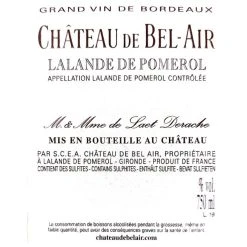 Sortie 😉 Château De Bel-Air, 2020 - Lalande de Pomerol AOP - Rouge - 75 cl 😉 -Boissons Soldes 2024 3328155014817 2
