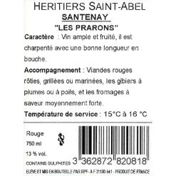 Promo 💯 Héritiers Saint-Abel Prarons, 2018 - Santenay A.O.P. - Rouge - 75 cl 😀 -Boissons Soldes 2024 3362872820818 2