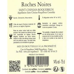 Top 10 🧨 Roches Noires, 2019 - Saint-Chinian AOP - Rouge - 75 cl 😀 -Boissons Soldes 2024 3379430000155 2