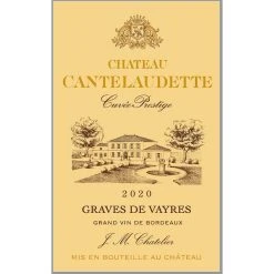 Remise 🤩 Château Cantelaudette Cuvée Prestige, 2020 - Graves de Vayres AOP - Rouge - 75 cl 👍 -Boissons Soldes 2024 3397254990087 3