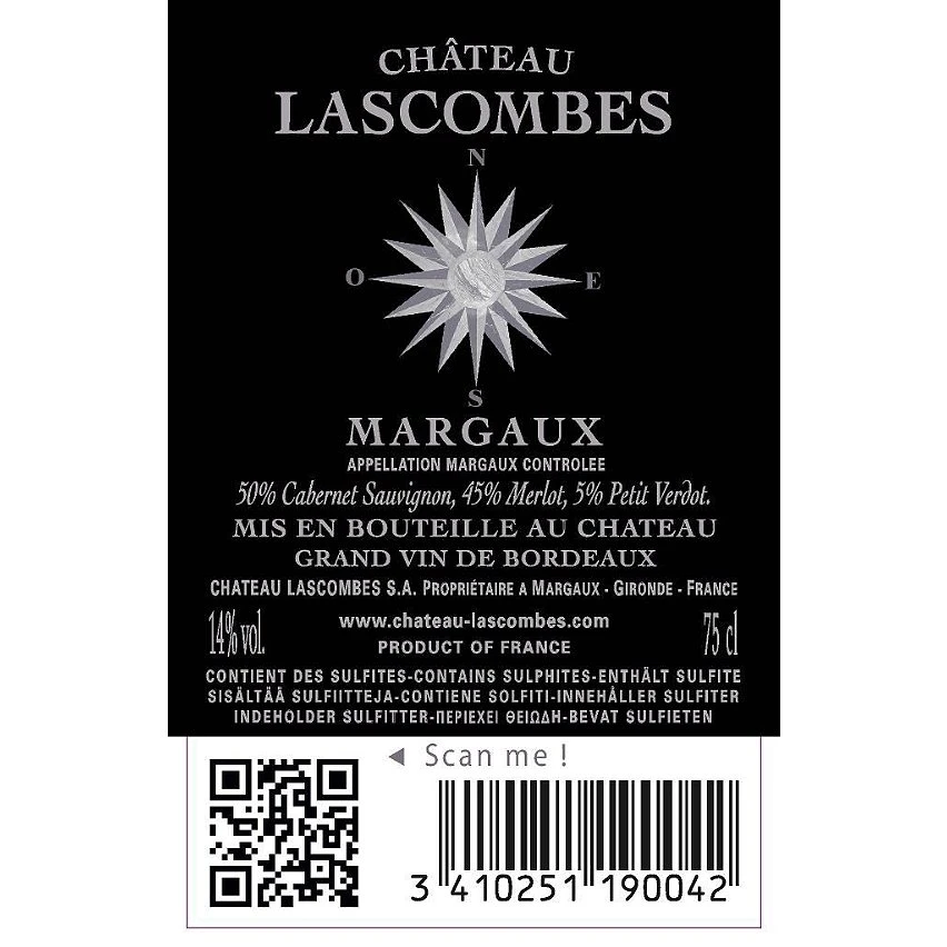 Château de Lascombes, 2019 - Margaux AOP - Rouge - 75 cl Top 10 🤩 Château de Lascombes, 2019 - Margaux AOP - Rouge - 75 cl 🥰 -Boissons Soldes 2024 3410251190042 2