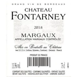Meilleure affaire ❤️ Château Fontarney, 2018 - Margaux AOP - Rouge - 75 cl 😉 -Boissons Soldes 2024 3453521281330 2