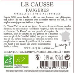 Coupon 🔔 Le Causse BIO, 2019 - Faugères AOP - Rouge - 75 cl 💯 -Boissons Soldes 2024 3454781517443 2