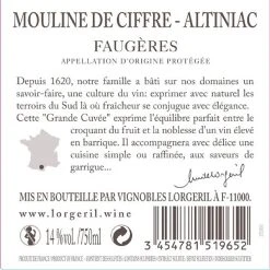 Bon marché 👍 Mouline de Ciffre Altiniac Grande Cuvée, 2018 - Faugères AOP - Rouge - 75 cl 👍 -Boissons Soldes 2024 3454781519652 2