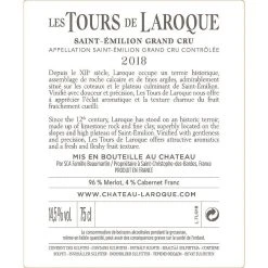 Vente flash 🎁 Les Tours de Laroque, 2018 - Saint-Emilion Grand Cru A.O.P. - Rouge - 75 cl ⌛ -Boissons Soldes 2024 3455441581002 2