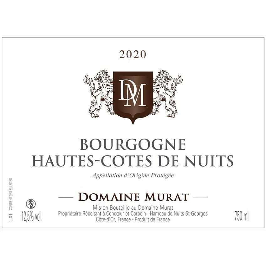 Domaine Murat, 2020 - Bourgogne Hautes-Côtes de Nuits AOP - Rouge - 75 cl Sortie 🧨 Domaine Murat, 2020 - Bourgogne Hautes-Côtes de Nuits AOP - Rouge - 75 cl ⭐ -Boissons Soldes 2024 3463647510115 2