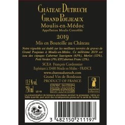 Meilleure affaire 🤩 Château Dutruch Grand Poujeaux, 2019 - Moulis ou Moulis-en-Médoc A.O.C. - Rouge - 75 cl 💯 -Boissons Soldes 2024 3482150211197 2
