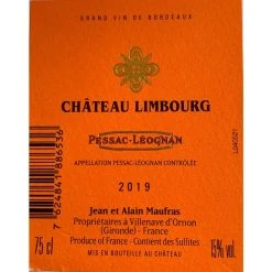 Remise ✨ Château Limbourg, 2019 - Pessac-Léognan AOP - Rouge - 75 cl 🎉 -Boissons Soldes 2024 3495230320108 2