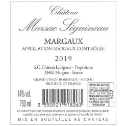 Bon marché 🎉 Château Marsac Seguineau, 2019 - Margaux AOP - Rouge - 75 cl 👍 -Boissons Soldes 2024 3550521918263 2