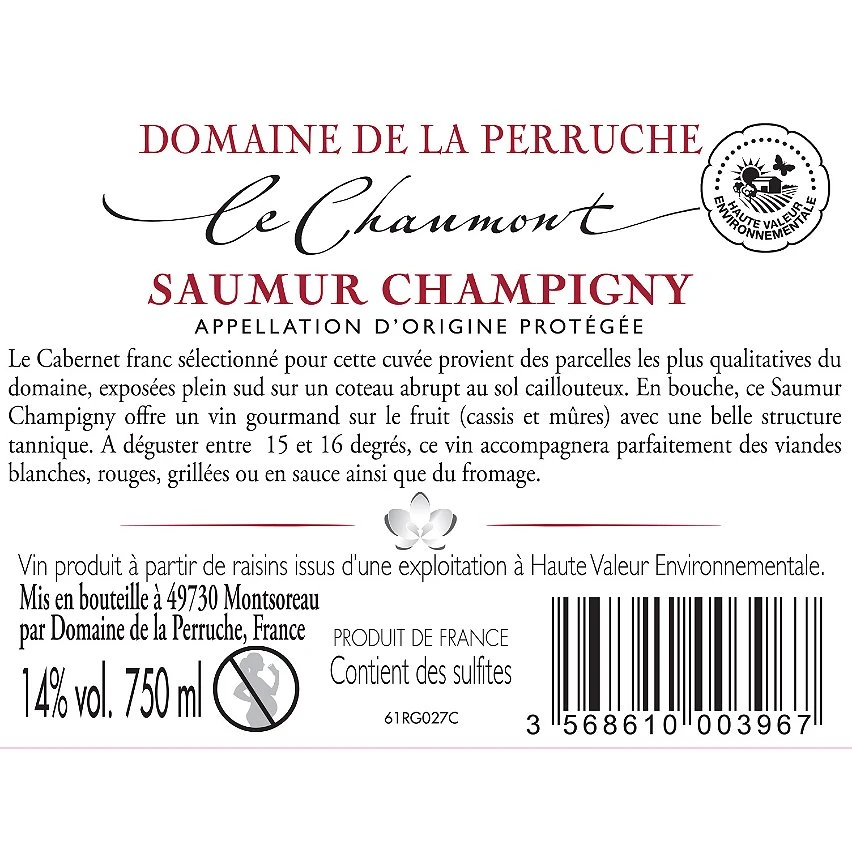 Domaine de la Perruche Le Chaumont, 2020 - Saumur-Champigny AOP - Rouge - 75 cl Offres 💯 Domaine de la Perruche Le Chaumont, 2020 - Saumur-Champigny AOP - Rouge - 75 cl ✔️ -Boissons Soldes 2024 3568610003967 2