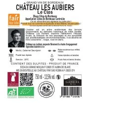 Remise 🎉 Château Les Aubiers BIO, 2021 - Blaye Côtes de Bordeaux AOP - Rouge - 75 cl 🥰 -Boissons Soldes 2024 3571960010196 2