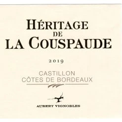 Le moins cher 😍 Héritage de la Couspaude, 2019 - Castillon Côtes de Bordeaux AOP - Rouge - 75 cl 🧨 -Boissons Soldes 2024 3573422519315 3