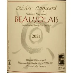 Coupon 😀 Olivier Coquard, 2020 - Beaujolais AOP - Rouge - 75 cl ⭐ -Boissons Soldes 2024 3700558802305 3 1
