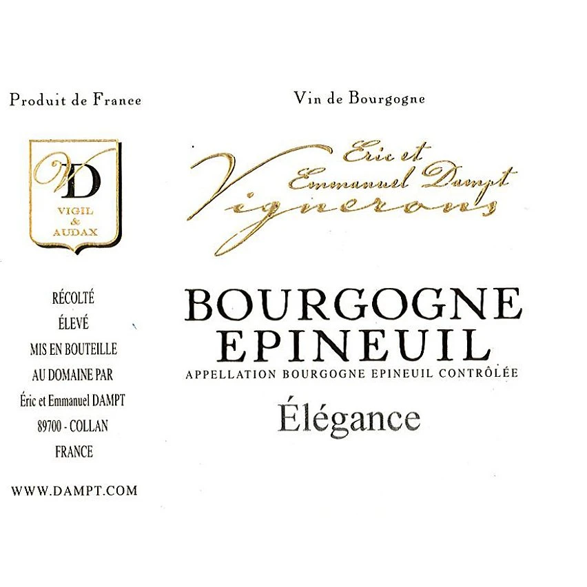 Vignoble Dampt Élégance, 2019 - Bourgogne Épineuil AOP - Rouge - 75 cl Grosses soldes 🧨 Vignoble Dampt Élégance, 2019 - Bourgogne Épineuil AOP - Rouge - 75 cl 😍 -Boissons Soldes 2024 3700558806839 3