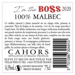 Top 10 🎁 Vignoble Vellas I'm the Boss, 2020 - Cahors AOP - Rouge - 75 cl 😉 -Boissons Soldes 2024 3701086304910 3