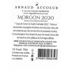 Promo 👏 Arnaud Aucoeur, 2020 - Morgon AOP - Rouge - 75 cl 👍 3 Promo 👏 Arnaud Aucoeur, 2020 - Morgon AOP - Rouge - 75 cl 👍 -Boissons Soldes 2024 3760014282348 2