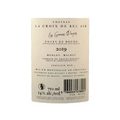 Coupon 🤩 Château La Croix de Bel Air, 2019 - Côtes de Bourg AOP - Rouge - 75 cl ❤️ -Boissons Soldes 2024 3760034578001 2