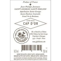 Les meilleures critiques de 🎉 Château Cap D'Or, 2020 - Saint-Georges-Saint-Emilion AOP - Rouge - 75 cl 🎁 -Boissons Soldes 2024 3760073717324 2