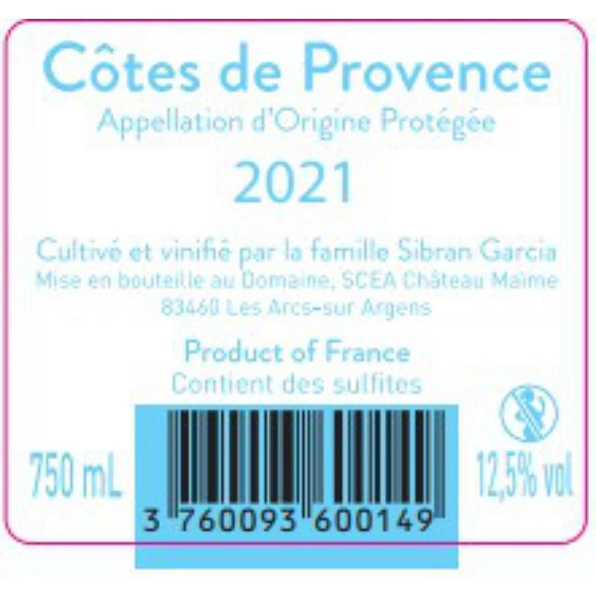 Château Maïme Excellence, 2021 - Côtes de Provence AOP - Rouge - 75 cl Le moins cher 👍 Château Maïme Excellence, 2021 - Côtes de Provence AOP - Rouge - 75 cl 💯 -Boissons Soldes 2024 3760093600330 2