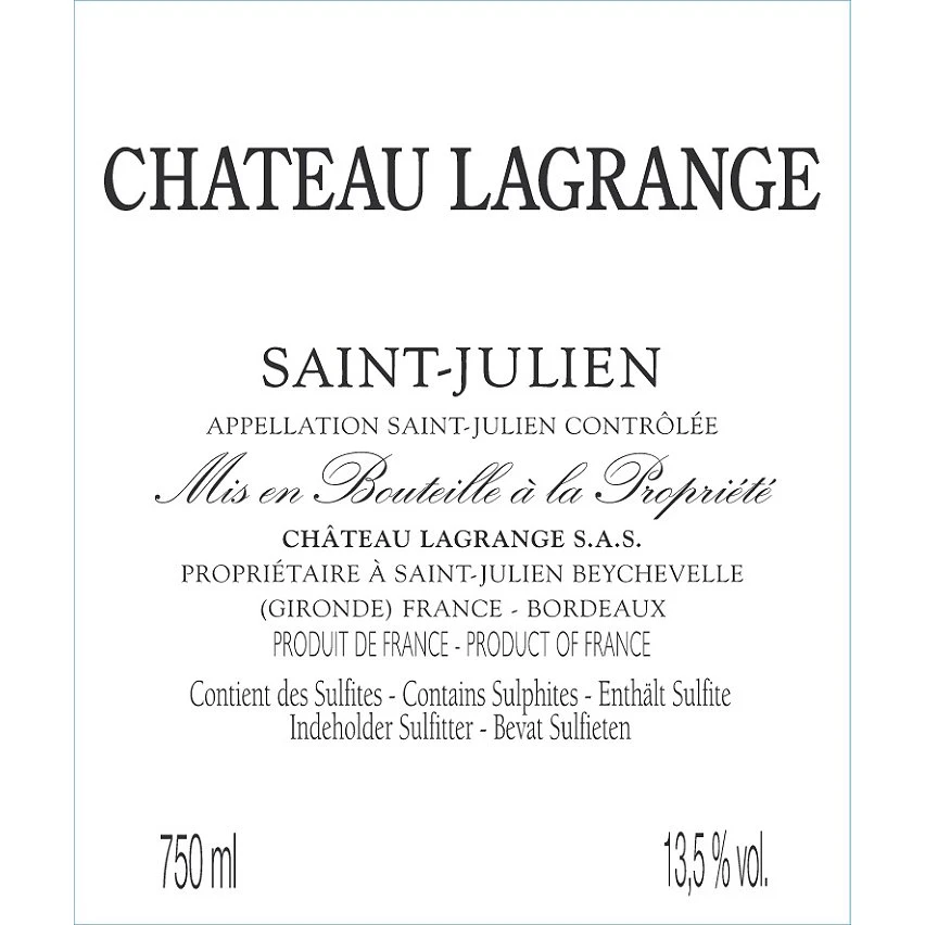 Château Lagrange, 2020 - Saint-Julien AOP - Rouge - 75 cl Nouveau 👍 Château Lagrange, 2020 - Saint-Julien AOP - Rouge - 75 cl 😀 -Boissons Soldes 2024 3760172719694 2