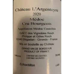 Offres 🎉 Château L'Argenteyre, 2020 - Médoc AOP - Rouge - 75 cl 🛒 -Boissons Soldes 2024 3760248071015 2