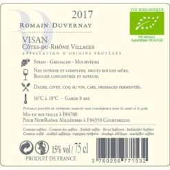 Bon marché ⭐ Romain Duvernay BIO, 2017 - Côtes du Rhône Villages Visan AOP - Rouge - 75 cl ✨ -Boissons Soldes 2024 3760256771532 2
