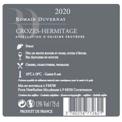 Remise 😀 Romain Duvernay, 2020 - Crozes-Hermitage AOP - Rouge - 75 cl ✨ -Boissons Soldes 2024 3760256772621 2