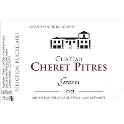 Bon marché ❤️ Château Cheret Pitres, 2019 - Graves AOP - Rouge - 75 cl 💯 -Boissons Soldes 2024 3770010320005 2