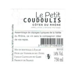 Tout neuf 🌟 Le Petit Coudoulis, 2020 - Côtes du Rhône AOP - Rouge - 75 cl ✔️ -Boissons Soldes 2024 3770016498005 2
