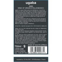 Promo 🔥 Ugaba, 2020 - Stellenbosch, Afrique du Sud - Rouge - 75 cl ✨ -Boissons Soldes 2024 6003884000771 2