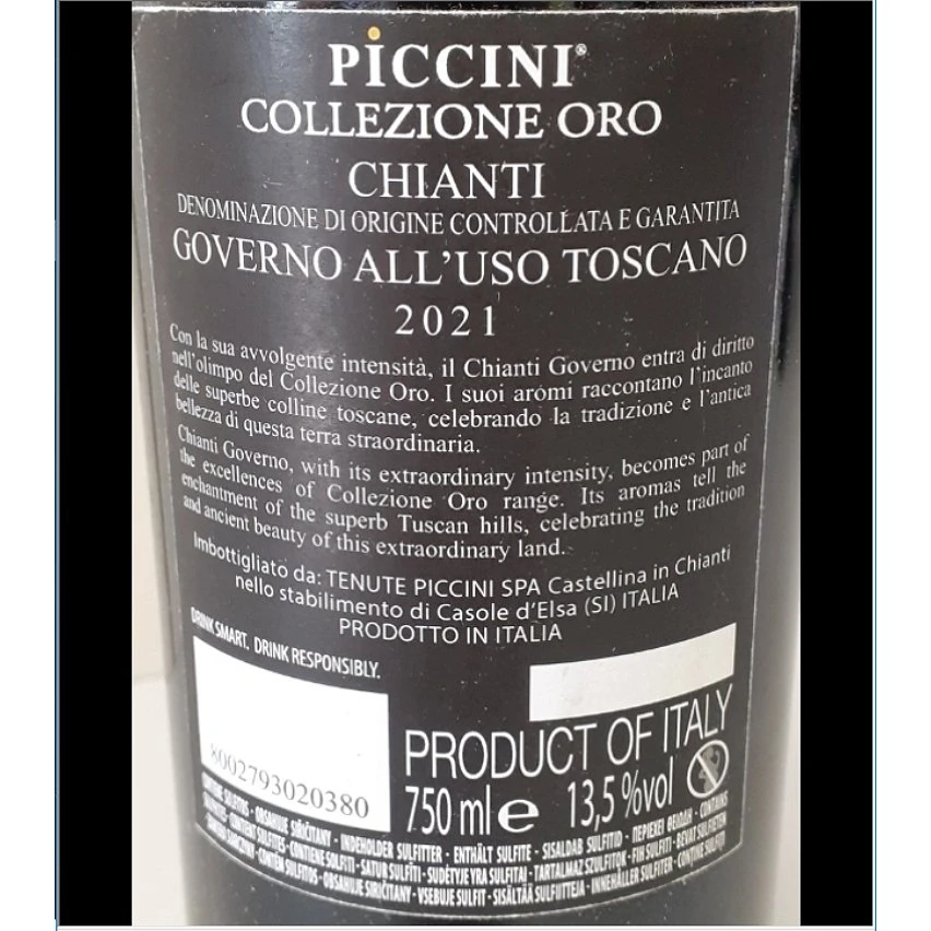 Collezione Oro Governo, 2021, Italie - Rouge - 75 cl Remise ⌛ Collezione Oro Governo, 2021, Italie - Rouge - 75 cl 👏 -Boissons Soldes 2024 8002793020380 2