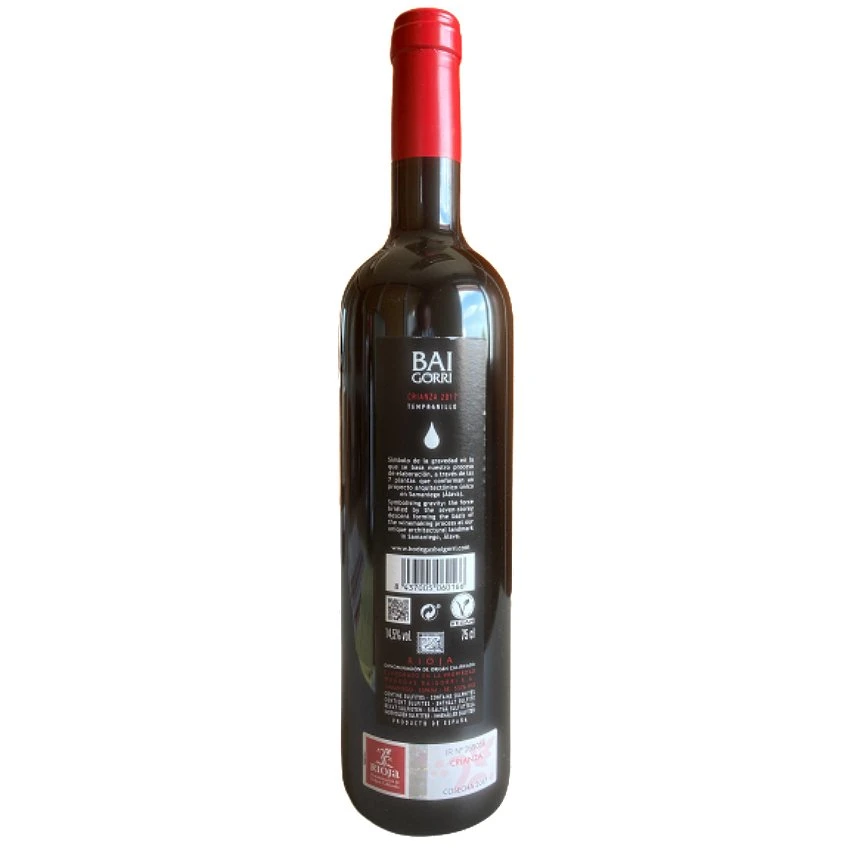 Bai Gorri, 2019 DO, Espagne - Rouge - 75 cl Acheter 😀 Bai Gorri, 2019 DO, Espagne - Rouge - 75 cl 👏 -Boissons Soldes 2024 8437005060166 2